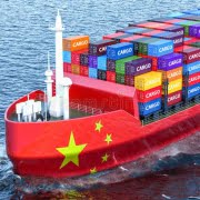 chinese freighter ship cargo containers sailing ocean chinese freighter ship cargo containers sailing ocean d 119715126